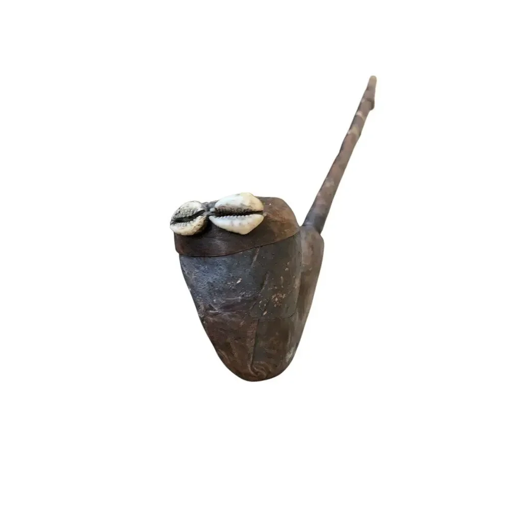 Hand Carved Wood Tobacco Pipe Vintage Long 16 inch Rustic Folk Art‎ Display